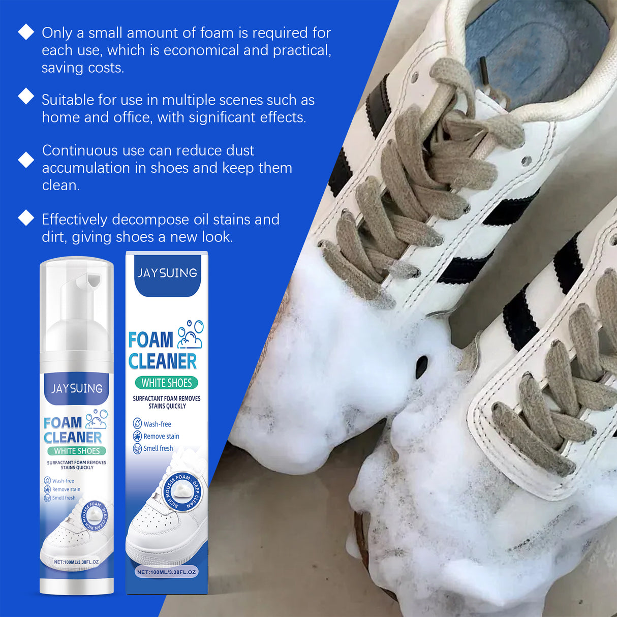 Little White Shoes Foam Cleaner Sports Shoes Decontamination Vamp Clean And Wash Free Whitening Cleaner - V.I.P Digital Presence