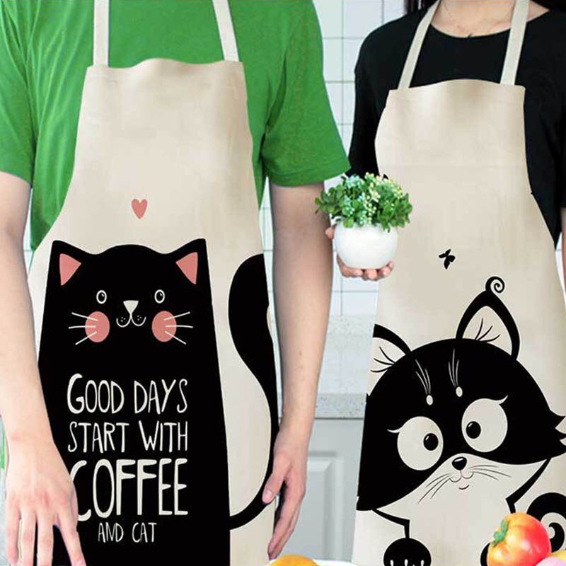 1Pcs Cotton and linen creative European and American cartoon cute cat apron - V.I.P Digital Presence