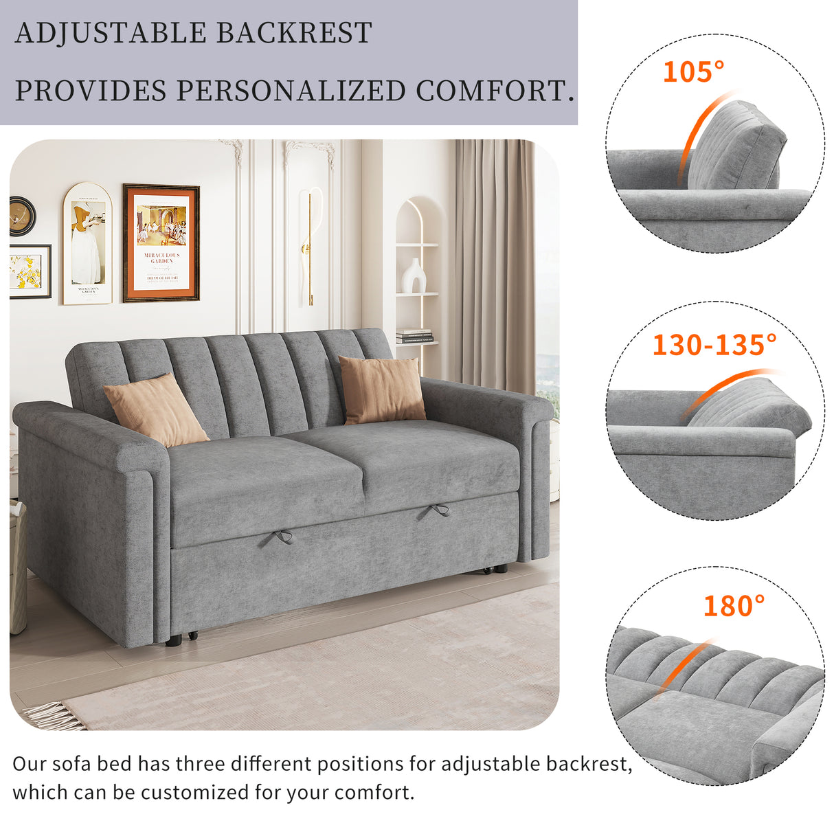 U_STYLE Convertible Soft Cushion Sofa Pull Bed ,for Two People to Sit On - V.I.P Digital Presence