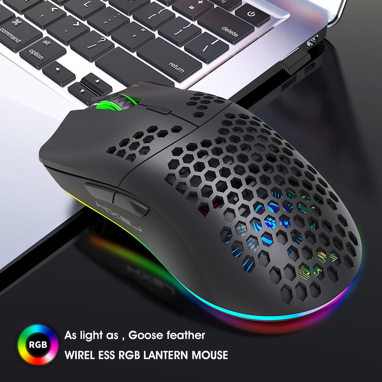 Lightweight hollow hole mouse RGB wireless 2.4G charging game light computer office mouse - V.I.P Digital Presence