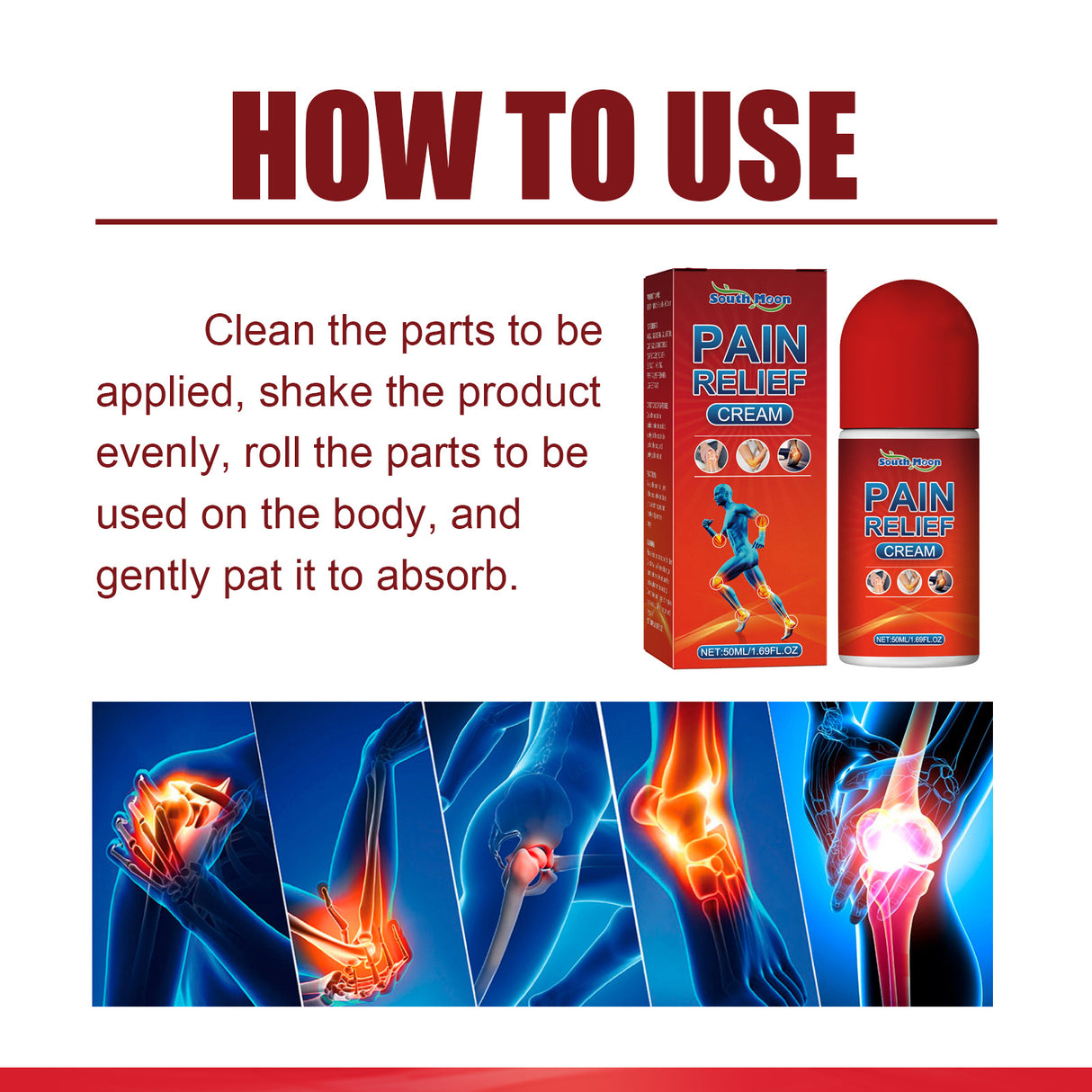 Pain Relief Cream, Elbow Shoulder Neck Knee Vertebra Waist Leg Joint Pain Relief Rolling Ball - V.I.P Digital Presence