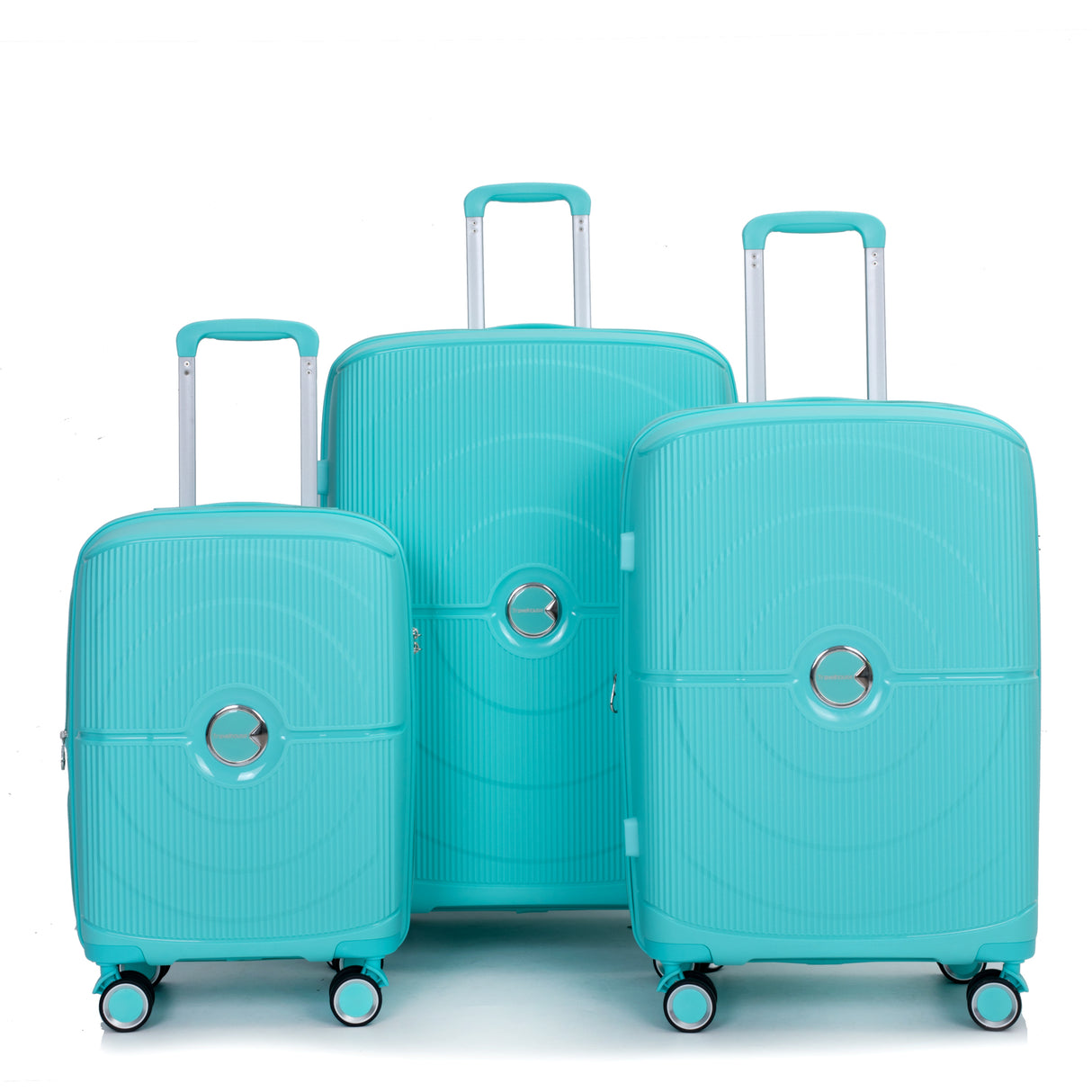 Expandable Hardshell Suitcase Double Spinner Wheels PP Luggage Sets Lightweight Durable 3-Piece Set (20/24/28) , Lake Blue
