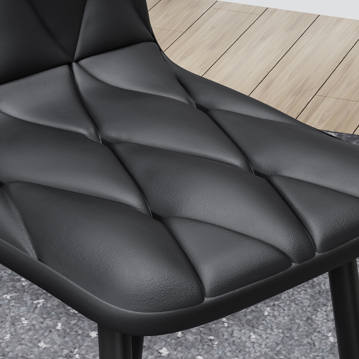 Dining Chairs Set of 4, Modern Kitchen Dining Room Chairs, PU Dining Chair Upholstered Cushion Seat and Sturdy Metal Legs - V.I.P Digital Presence