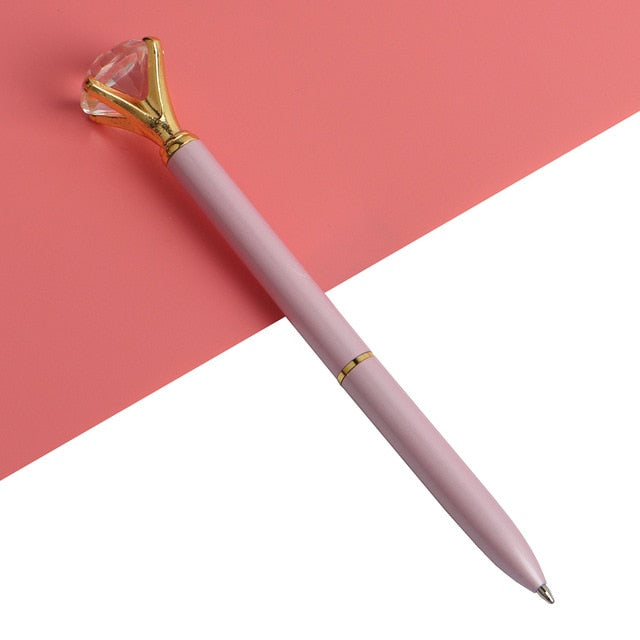 21Color Kawaii Ballpoint Pen Big Gem Metal Ball Pen With Large Diamond Blue And Black Magical Pen Fashion School Office Supplies - V.I.P Digital Presence