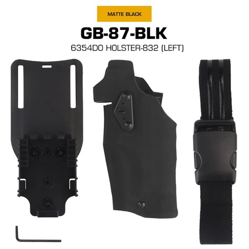 6354DO Left - handed Tactical Pistol Glock 17 Holster with X300U - A QLS Adapter, Leg Shroud, Drop, and MHA Leg Strap Kit - V.I.P Digital Presence