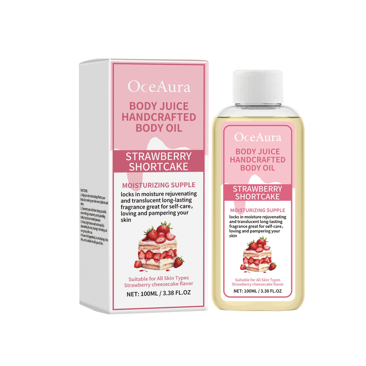 Strawberry Body Care Oil Refreshing Fragrant Strawberry Gentle Moisturizing Body Skin Essential Oil