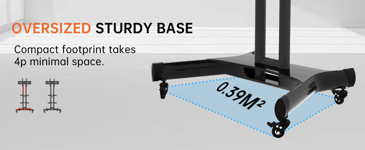 FANCO Universal Rotating TV Stand, suitable for 32-80 inch TVs, adjustable tilt height, maximum VESA 600x400mm (black) - V.I.P Digital Presence