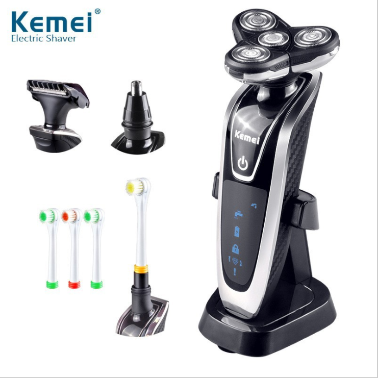 Kemei 3D Men's Electric Shaver Beard Trimmer Rechargeable waterproof 4 blade shaver Razor for Men Shaving Machine - V.I.P Digital Presence