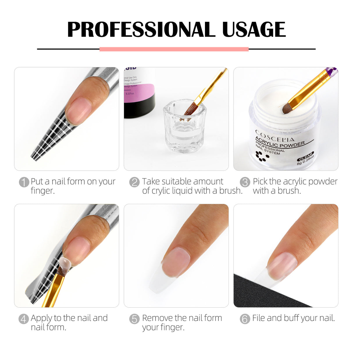 COSCELIA Crystal Powder Nail Extension Nail Tool Set DIY Nail Extension Crystal Powder 150ml Crystal Liquid - V.I.P Digital Presence