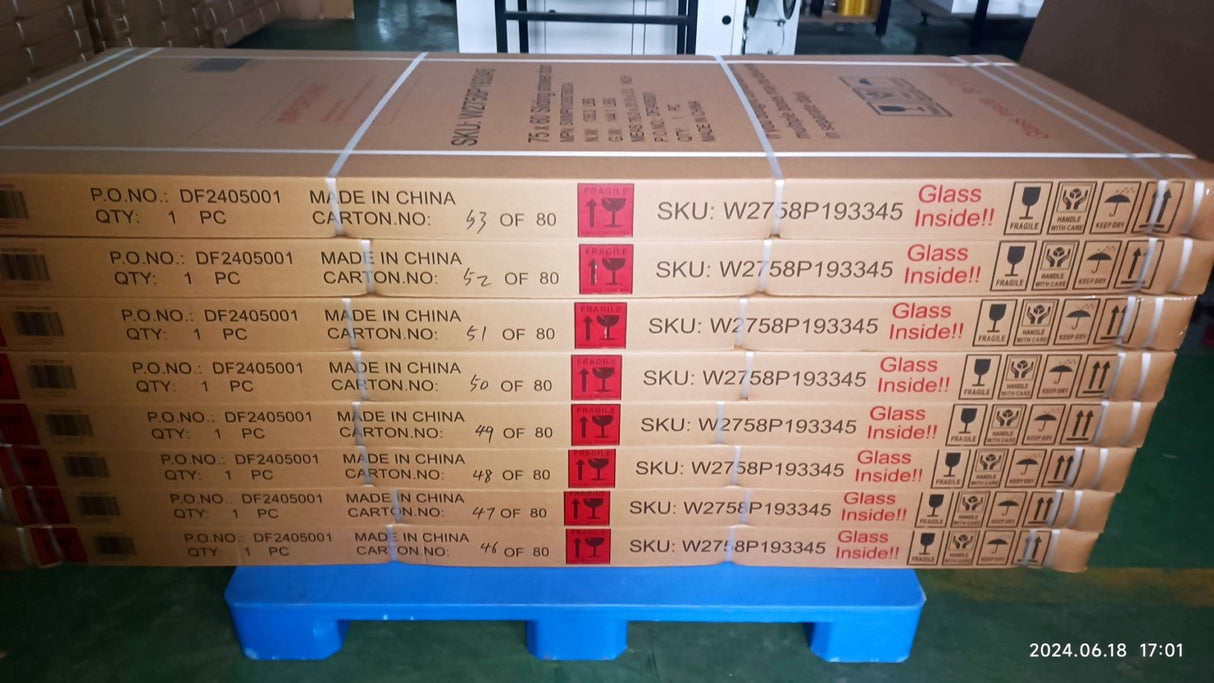 56-60 "wide x 75" high frameless double sliding shower door, 304 stainless steel chrome plated, 8mm thick SGCC tempered transpar - V.I.P Digital Presence