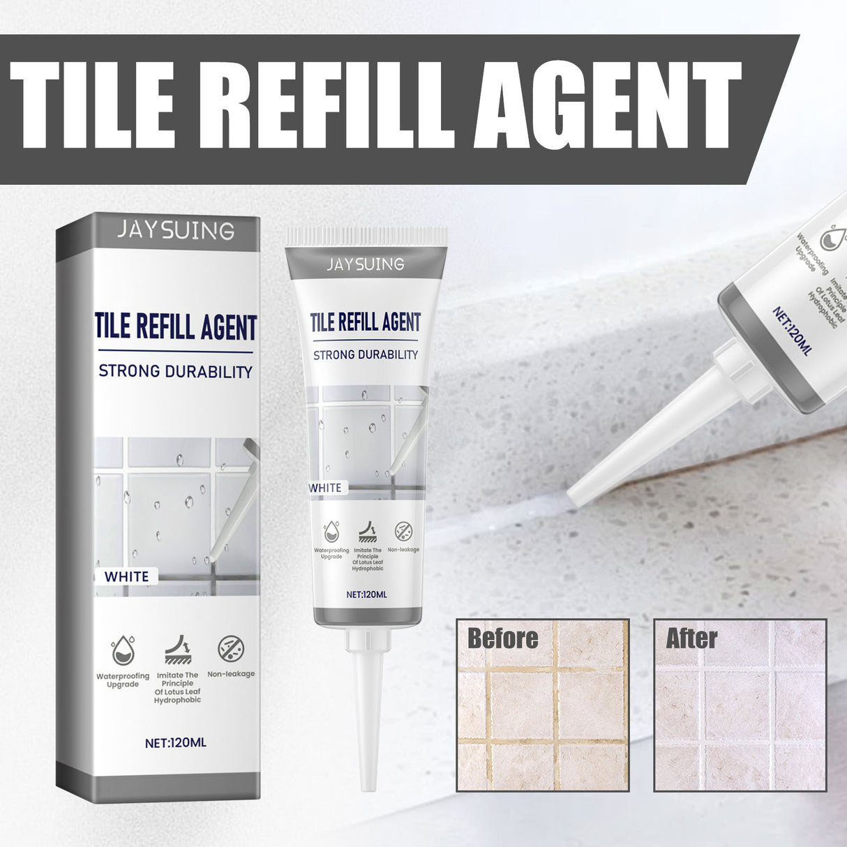 Tile Refill Agent, Kitchen Bathroom Waterproof Floor Mildew Proof Joint Tile Tip Sealant - V.I.P Digital Presence