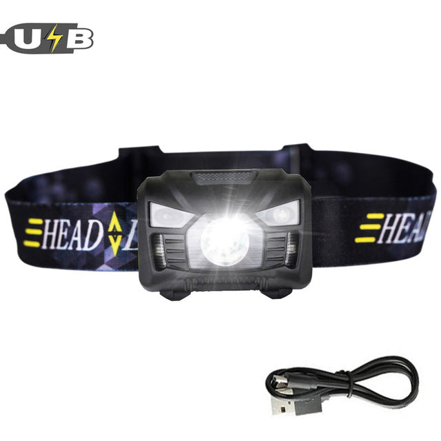 CREE 5W LED Body Motion Sensor Headlamp Mini Headlight Rechargeable Outdoor Camping Flashlight Head Torch Lamp With USB Charging - V.I.P Digital Presence