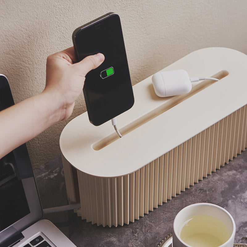 Cable management organizer box, an accessory for power strips and home - office power cables - V.I.P Digital Presence