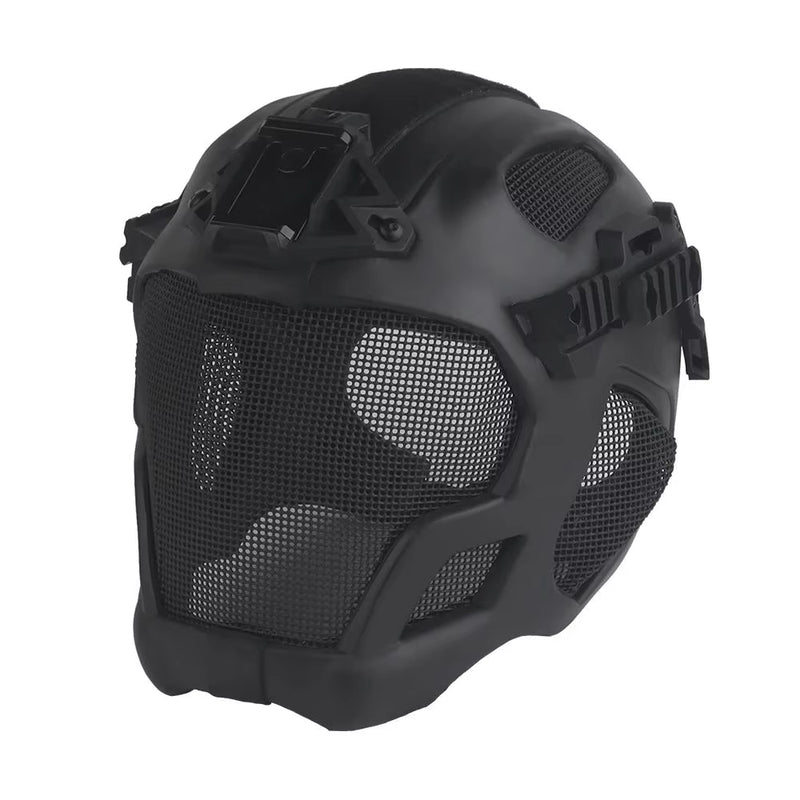 Lightweight EVA tactical helmet for hunting, airsoft, etc. Steel mesh mask included, good for cosplay. - V.I.P Digital Presence