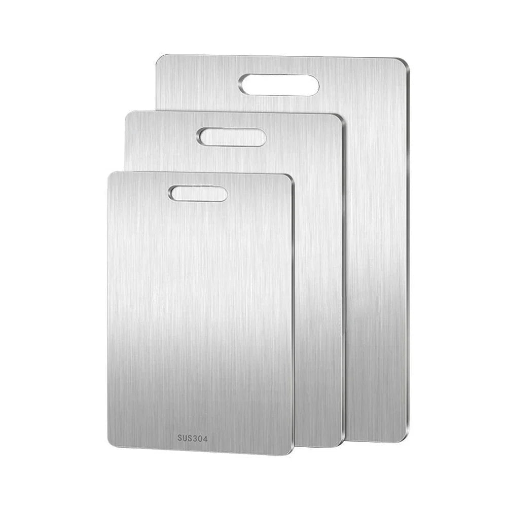 304 Stainless Steel Panel and Chopping Board Kitchen Household Thickened Double Sided Cutting Board Block Kneading Dough Board - V.I.P Digital Presence