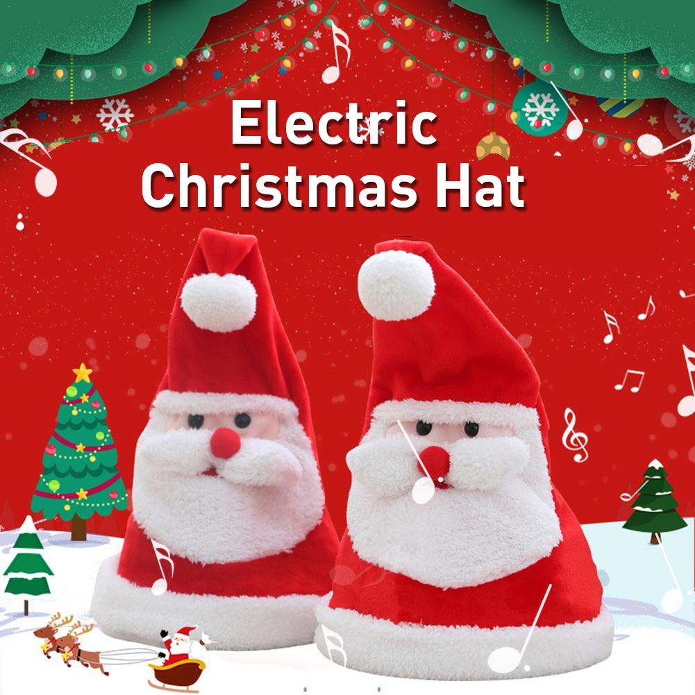 Soft Kawaii plush toy electric light-emitting movable Christmas Hat Plush Toy hat as a Christmas gift for children - V.I.P Digital Presence