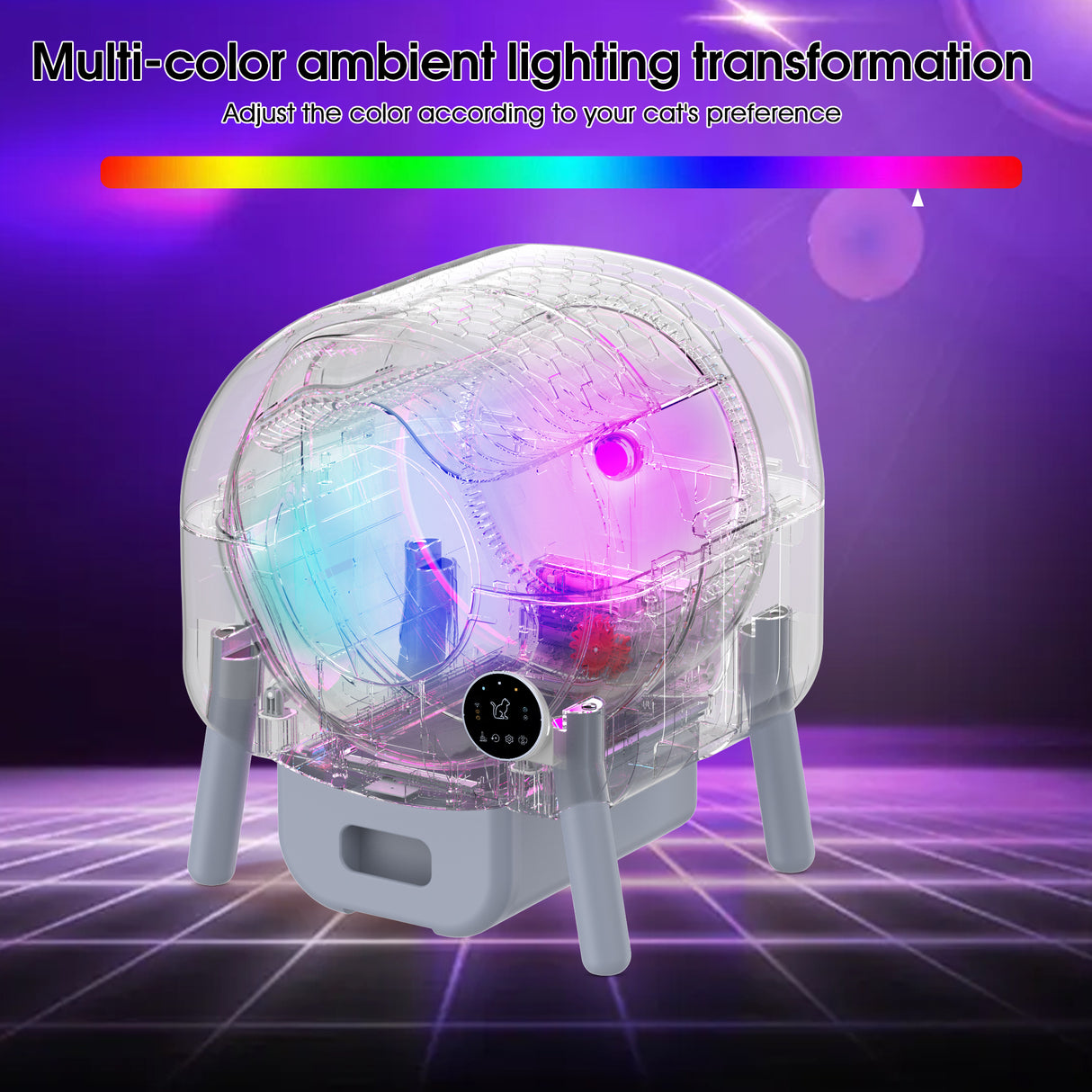 Automatic Smart Cat Litter Box, Large Capacity Self-Cleaning Litter Box with Infrared/Gravity/Ambient Light Function(Model B) - V.I.P Digital Presence