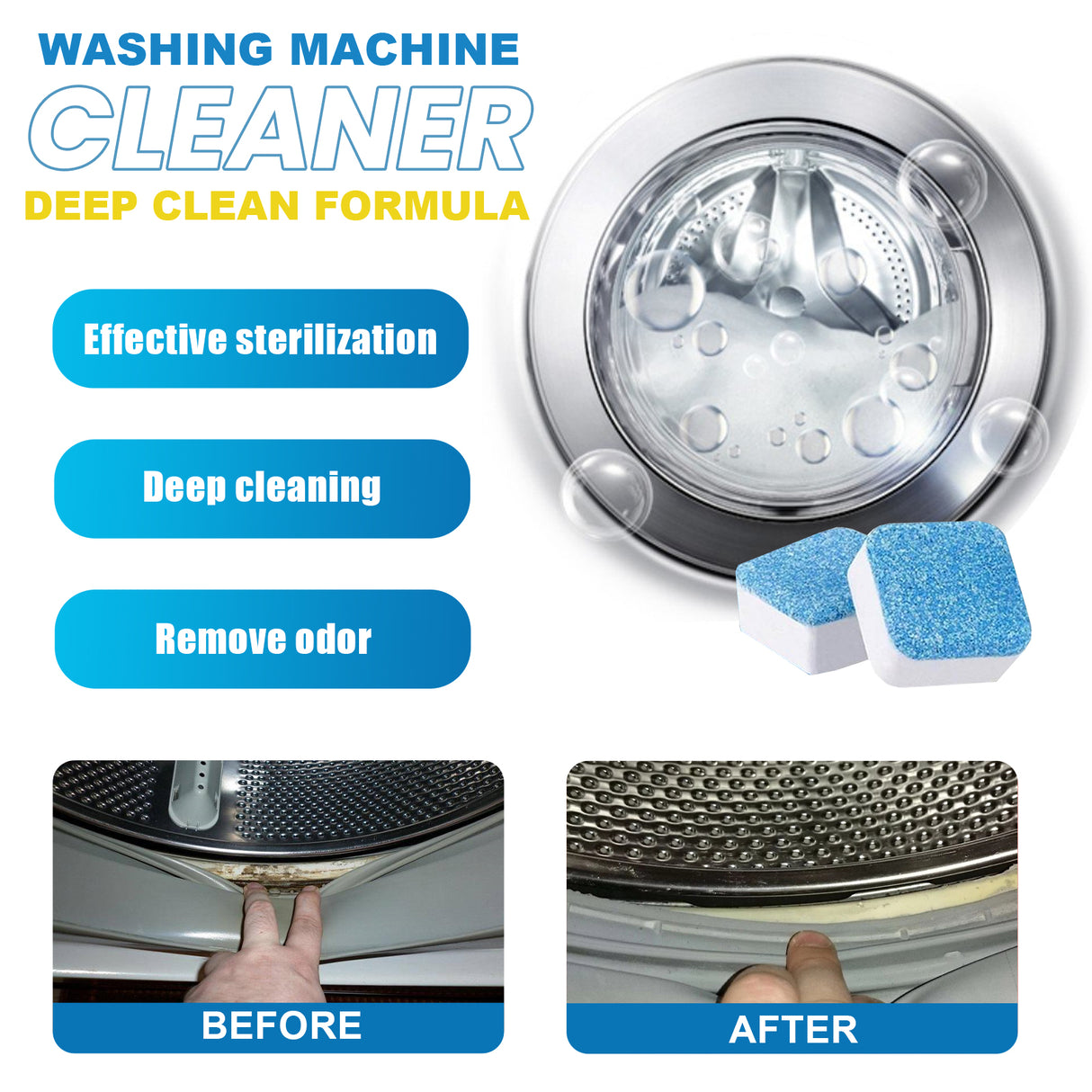 Washing Machine Deep Cleaning Tablets, Drum Type Laundry Tank Dirt Cleaning Smell Cleaning Sheet - V.I.P Digital Presence