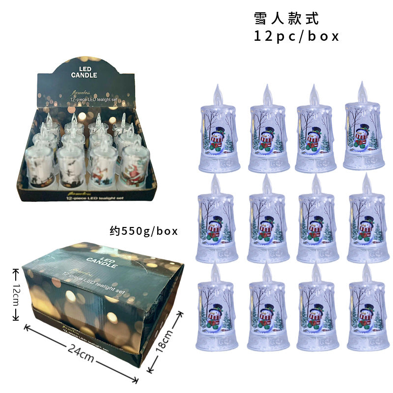 Christmas led electronic candle light Christmas snowman elk decoration luminous night light atmosphere light ornaments - V.I.P Digital Presence