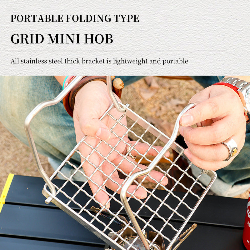 Outdoor Stainless Steel Stove Head Support Portable Folding Barbecue Grill Set Pot Rack Grid Grill Support Grill - V.I.P Digital Presence