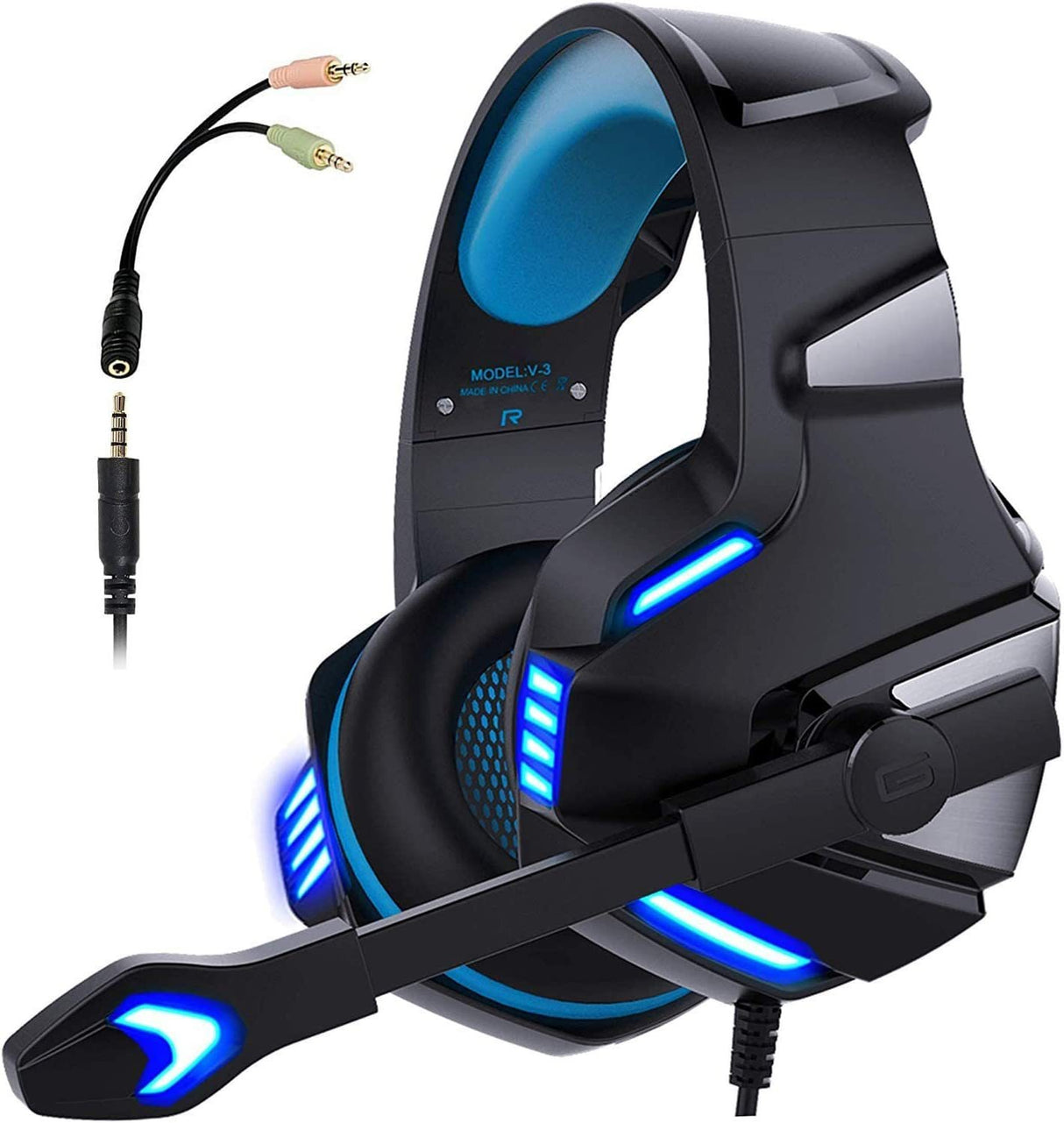Head mounted gaming headphones RGB headphones wired headphones mobile phones computers subwoofers - V.I.P Digital Presence