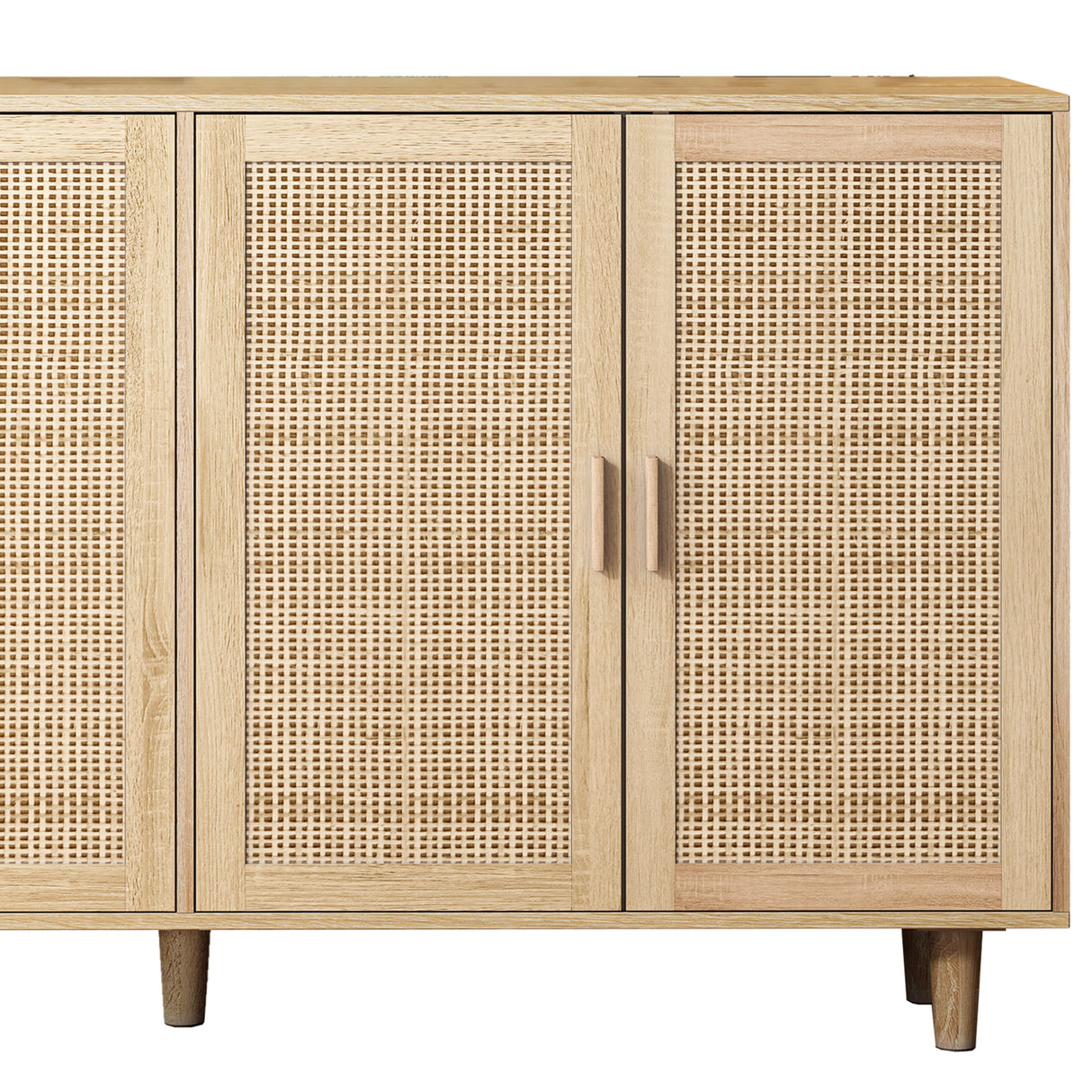 62.20"Elegant and Functional 4-Door Rattan Decorative Storage Cabinet,for Bedroom,Living Room,Office,Easy Assembl - V.I.P Digital Presence