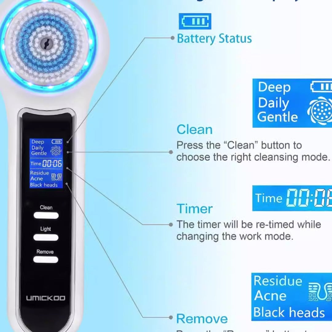 3 In 1 Electric Facial Cleaner Sonic Vibration Facial Brush Machine Waterproof Facial Cleansing Brush - V.I.P Digital Presence