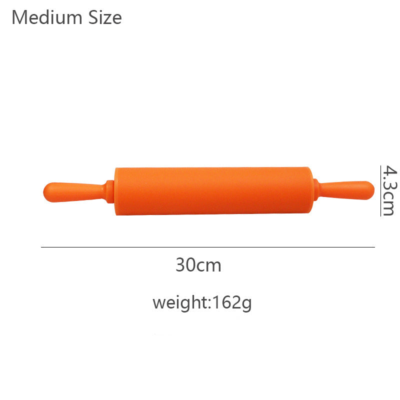 Wooden Handle Silicone Rolling Pin Rolling Pin Roller Flour Pin Small Medium And Large Household Baking Tools And Kitchenware - V.I.P Digital Presence