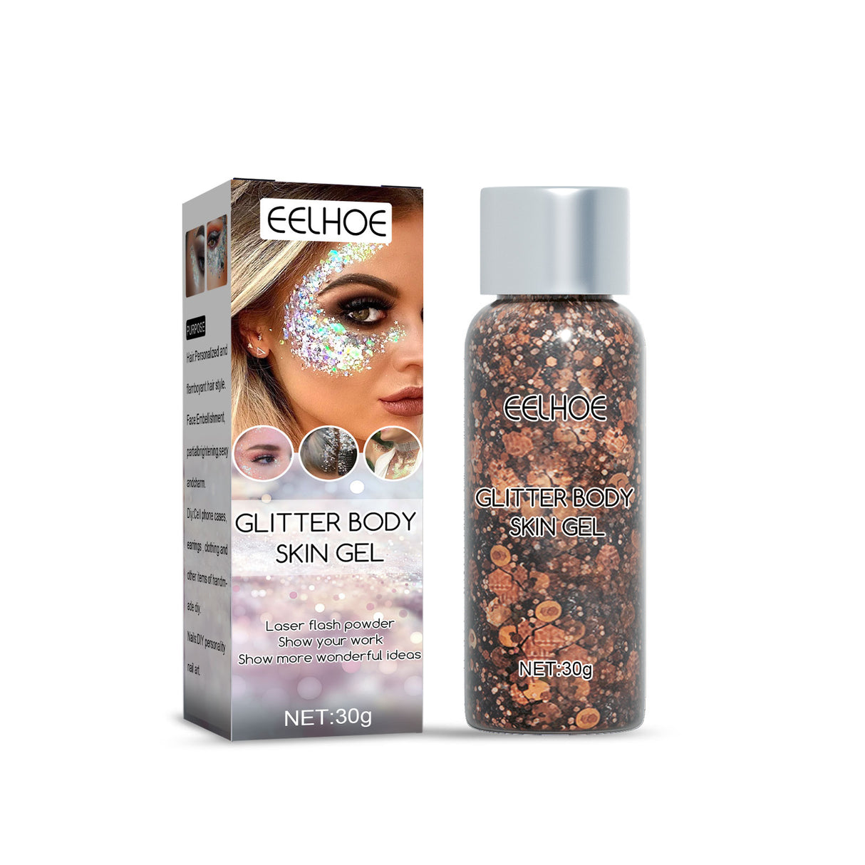Glitter Body Skin Gel, Makeup Fish Scale Glitter Gel Glitter Stage Show Makeup Props Eyeshadow - V.I.P Digital Presence