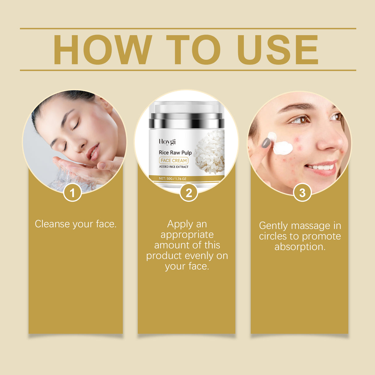 Rice Moisturizing Face Cream Moisturizes Skin With Refreshing, Gentle And Moisturizing Radiance