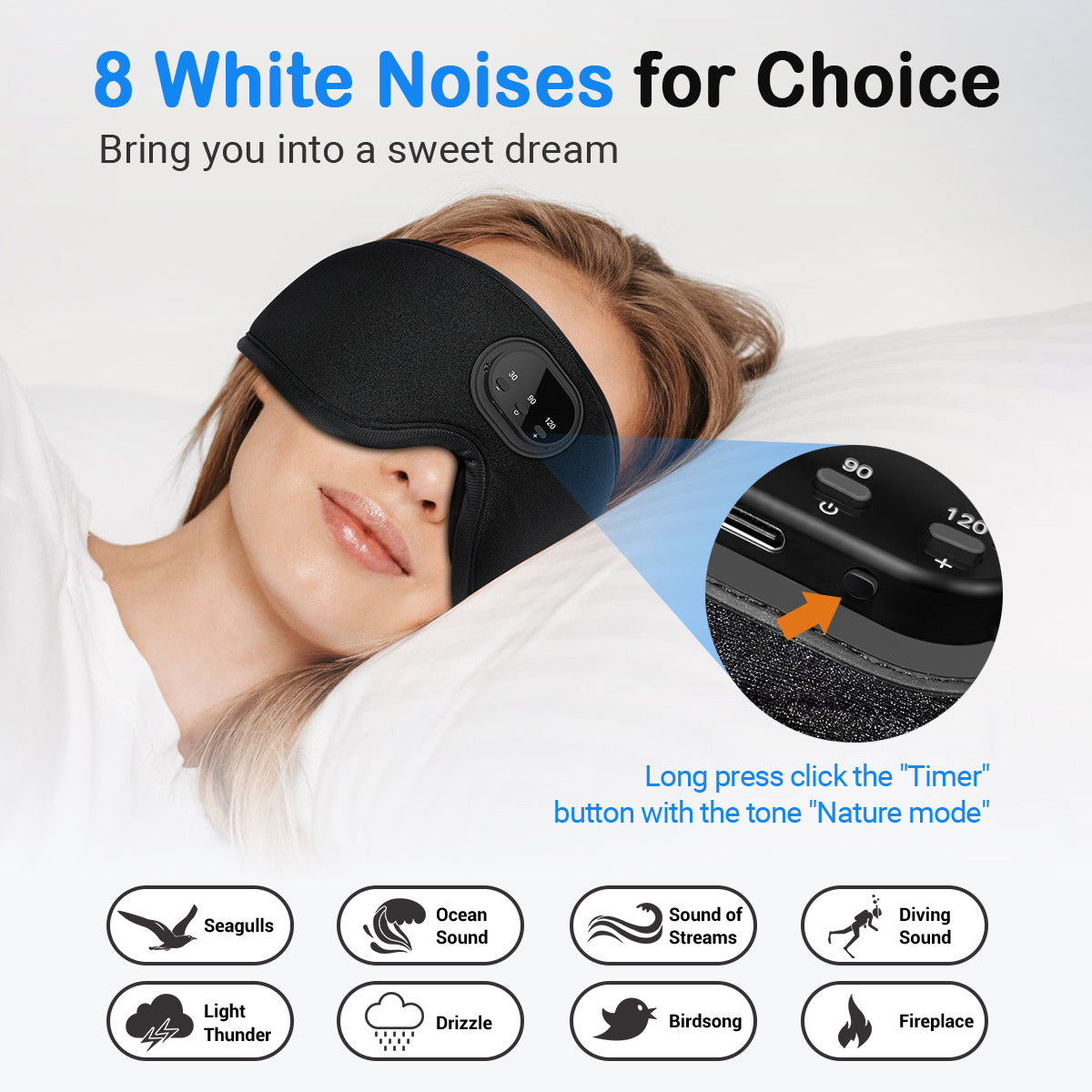 Bluetooth White Noise Milk Silk 3D Eye Socket Full Blackout Breathable Smart Music Sleep Mask - V.I.P Digital Presence
