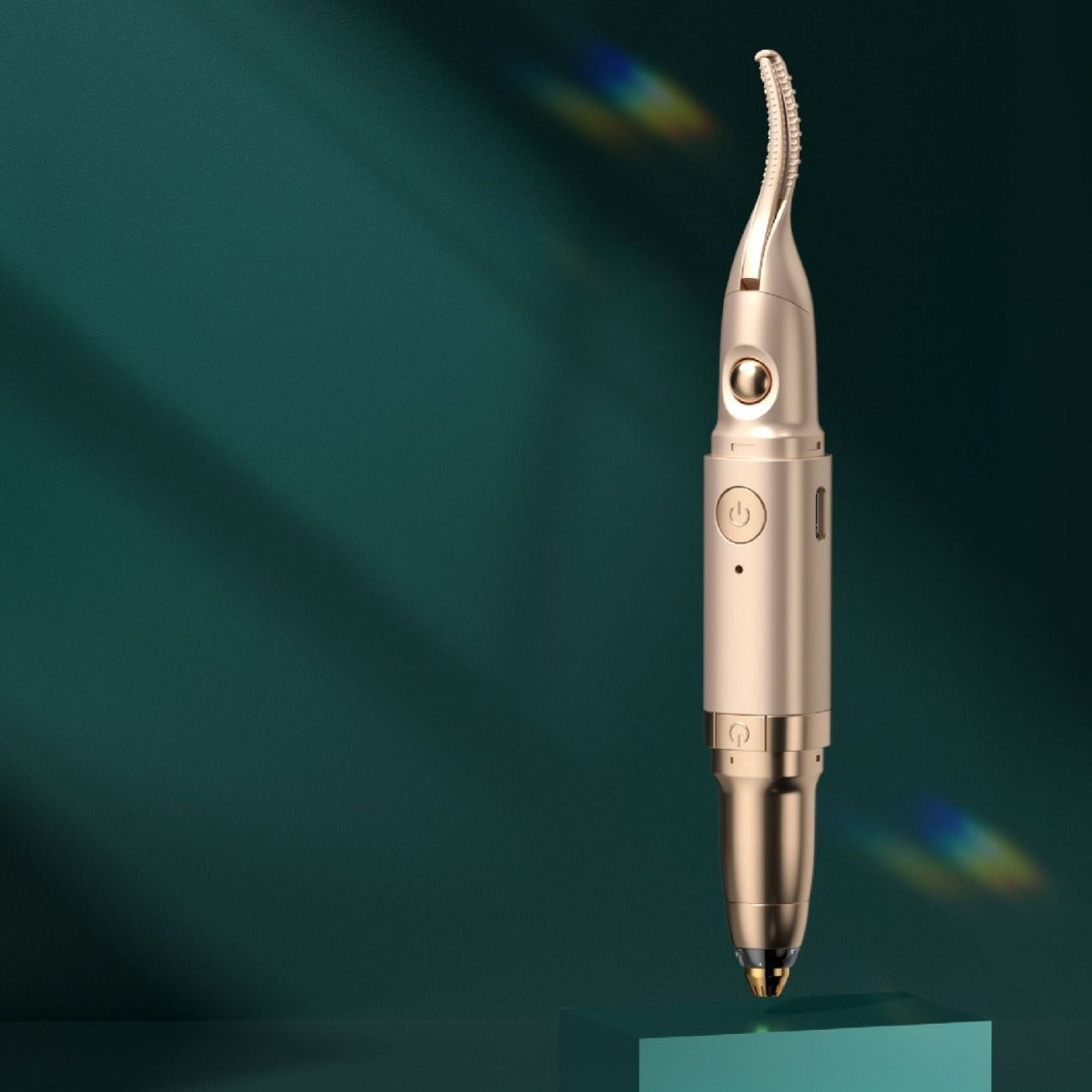 Double head eyebrow trimming, eyelash curling and curling device, 2-in-1 electric eyelash curling and curling device, USB charging Heating eyelashes - V.I.P Digital Presence