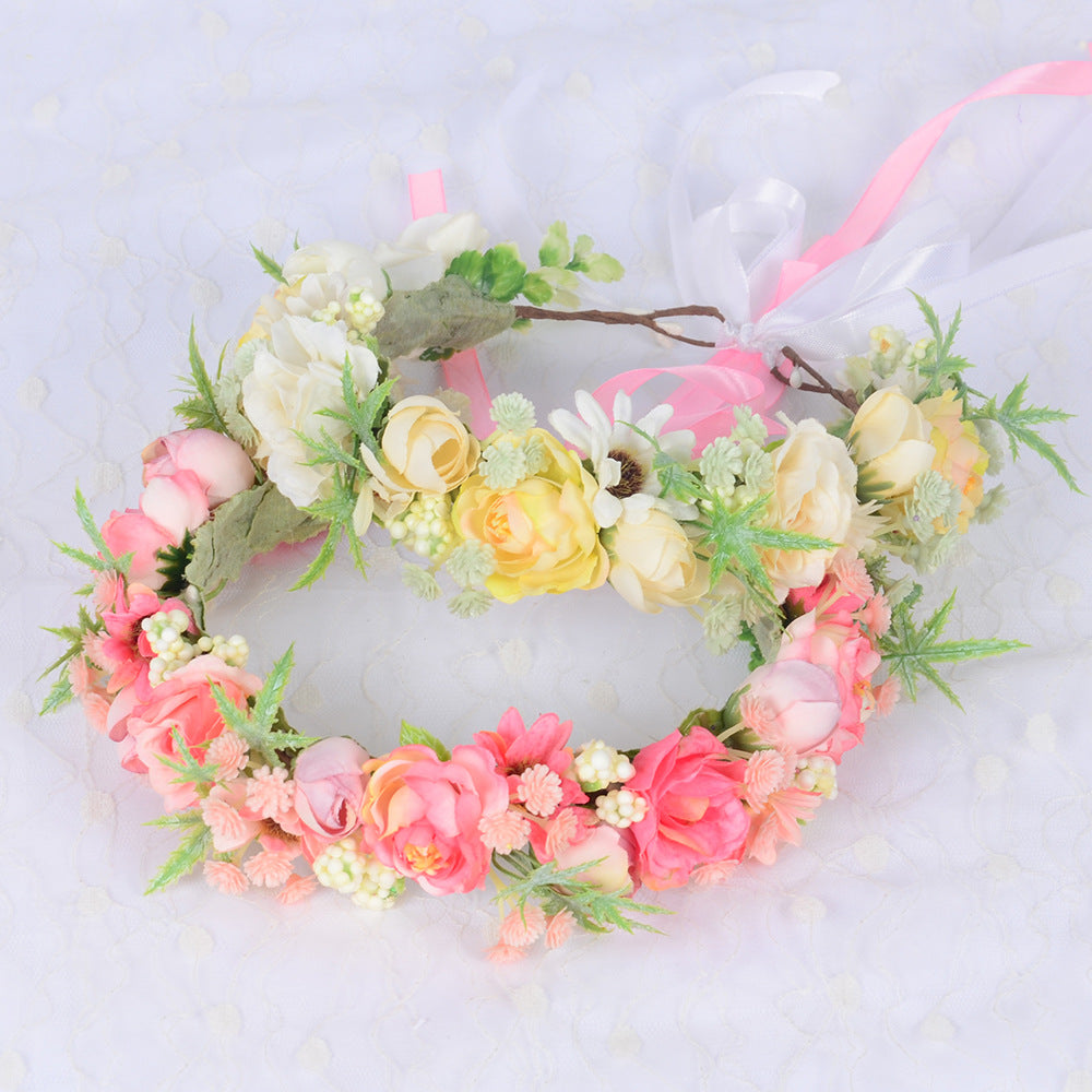 Bridal Fairy Flower Wreath Fabric Flower Starry Sky Headwear Children's Travel Photography Performance Hair Accessories Headrings - V.I.P Digital Presence