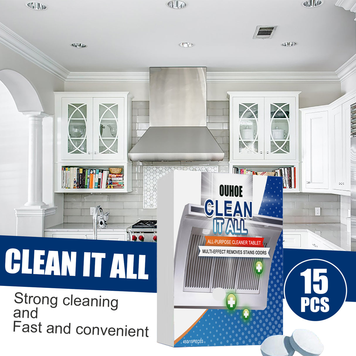 Ouhoe Kitchen Oil Cleaning Effervescent Tablet Household Kitchen Range Hood Oven Cleaning Effervescent Tablet - V.I.P Digital Presence