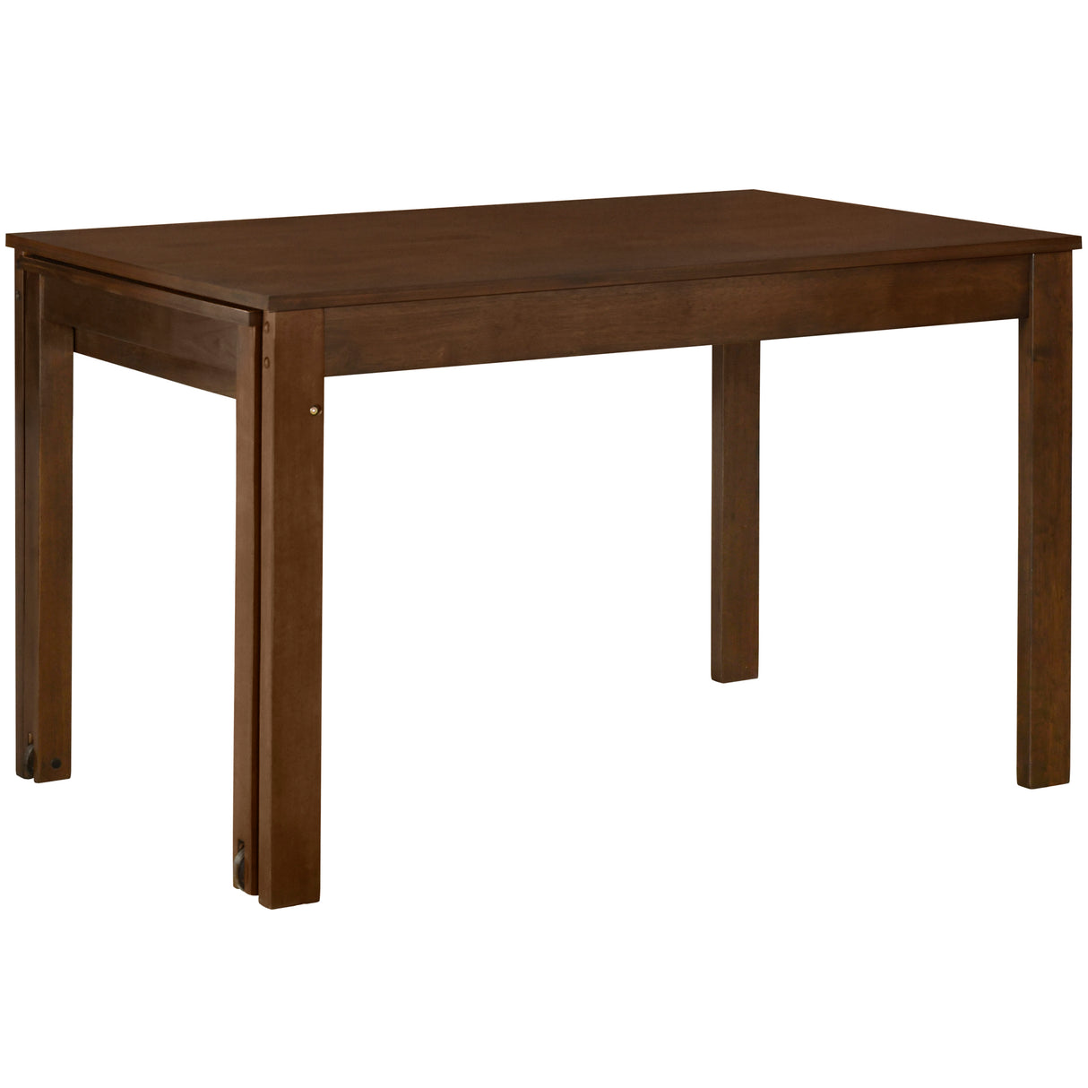 TOPMAX 65 "5-piece set with wheels and expandable dining table set 17.7" pull-out side table and small dining chair Brown