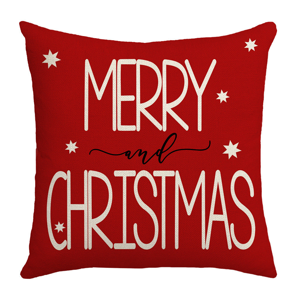 Grid Christmas linen pillowcase, Christmas tree snowflake home decoration pillowcase, sofa cushion pillowcase - V.I.P Digital Presence