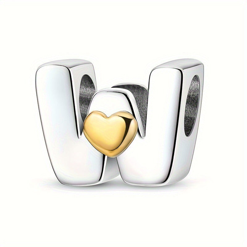 Copper Plated Silver English Letter Pendant Bead Bracelet Necklace Diy - V.I.P Digital Presence