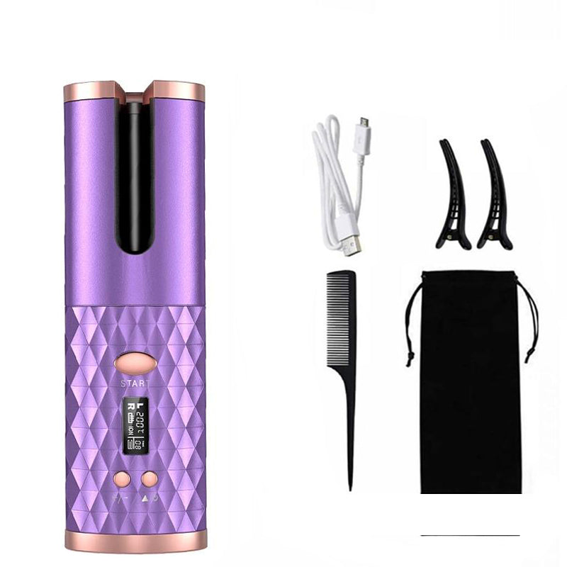 New Portable USB Charging Models Automatic Curling Iron Intelligent LCD Home Mini Lazy Hair Curler - V.I.P Digital Presence