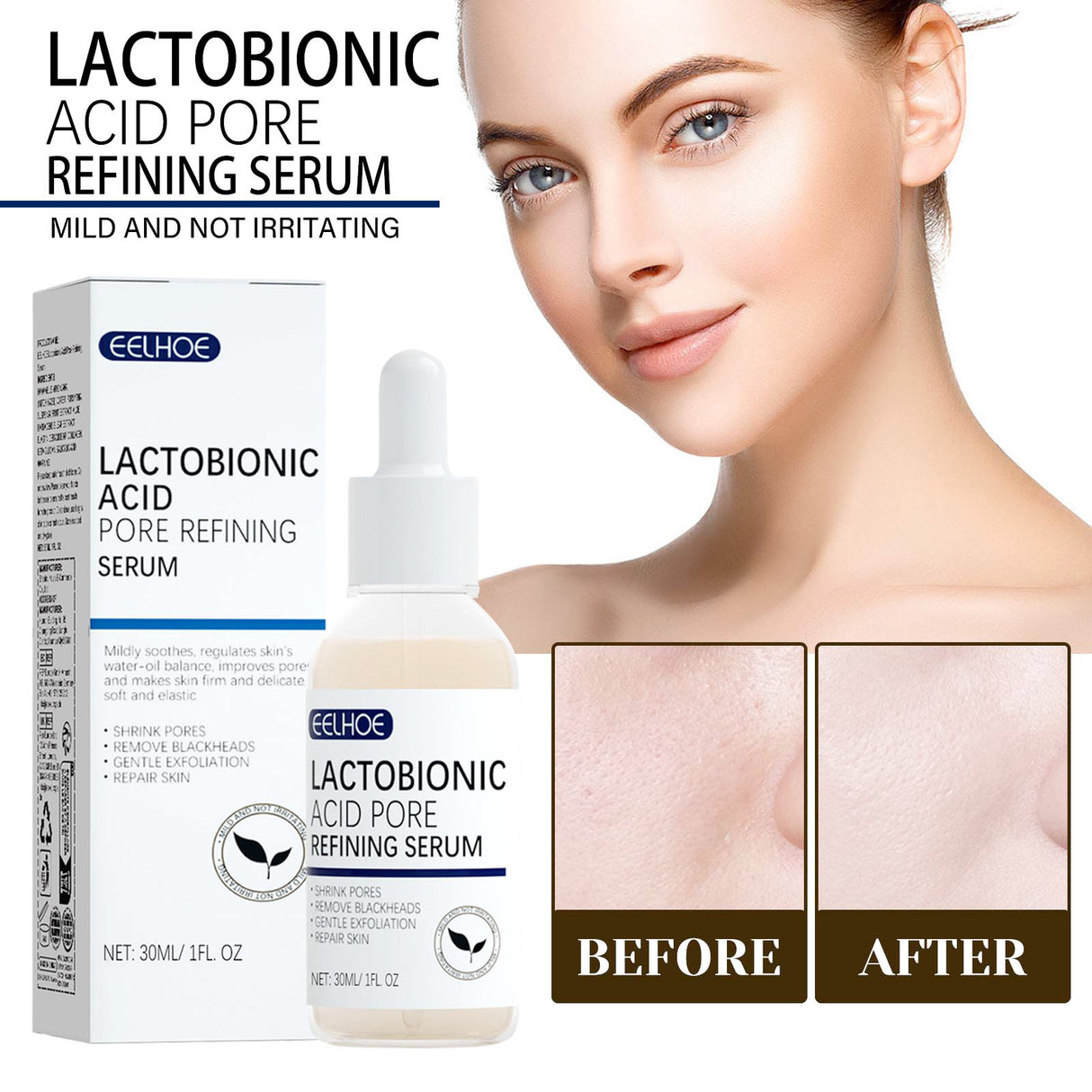 Lactosyl Acid Pore Narrowing Essence Skin Elastic Delicate Cleansing Blackhead Skin Care Essence - V.I.P Digital Presence
