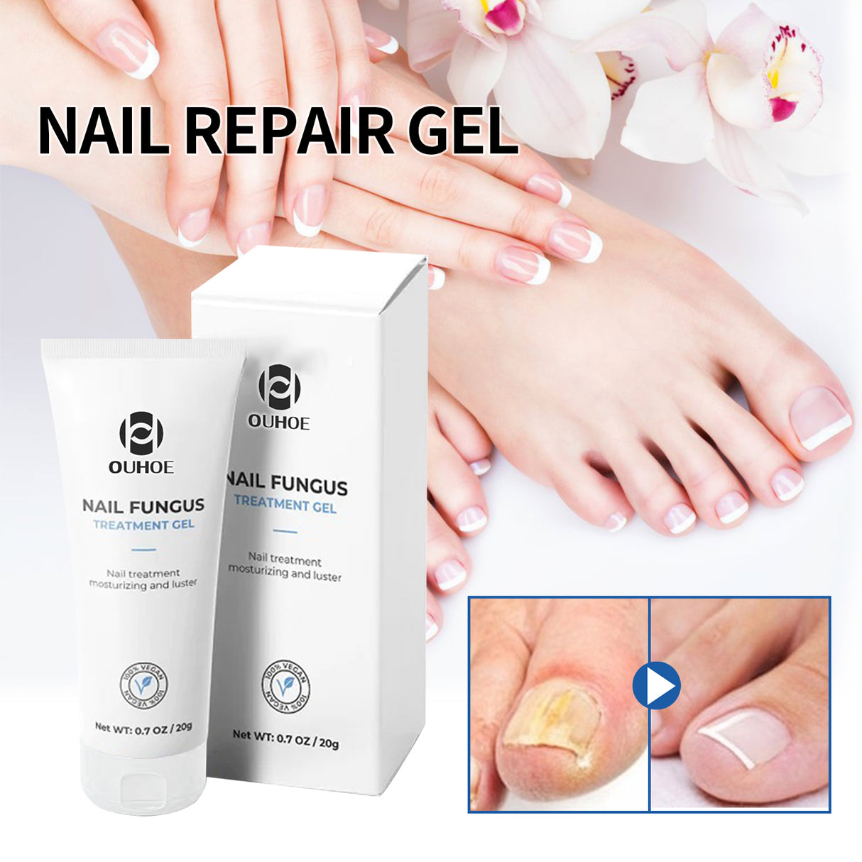 Nail Care Gel, Hand And Foot Gray Nails Soft Nail Shine Nail Thickening Nail Repair Gel - V.I.P Digital Presence