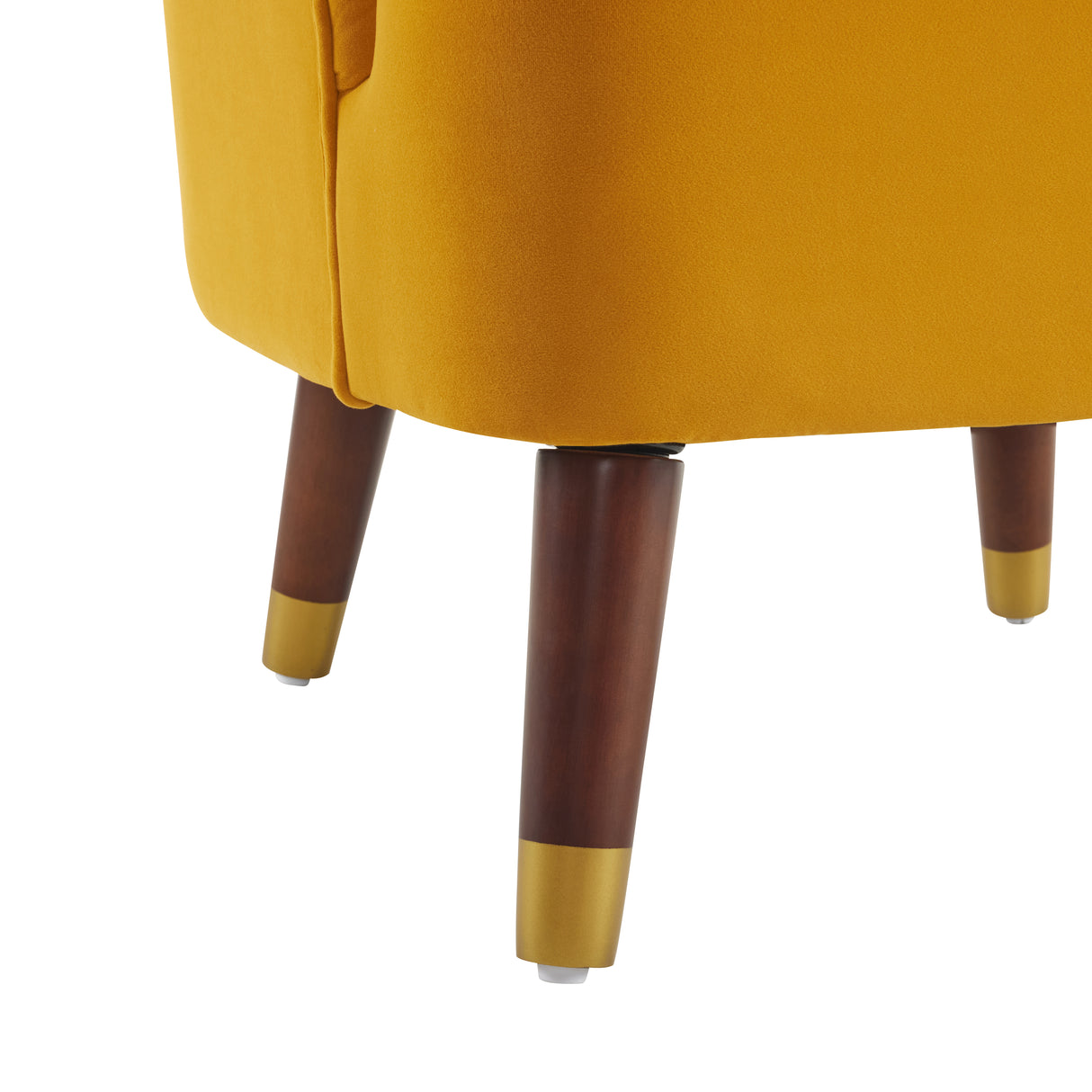 Upholstered Barrel Accent Chair With Wooden Legs - V.I.P Digital Presence
