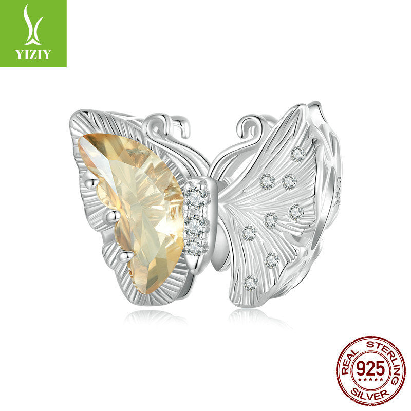 Yinziyun Original Ginkgo Butterfly DIY Bracelet Beads Forest Romantic Golden Butterfly s925 Pure Silver Beads - V.I.P Digital Presence