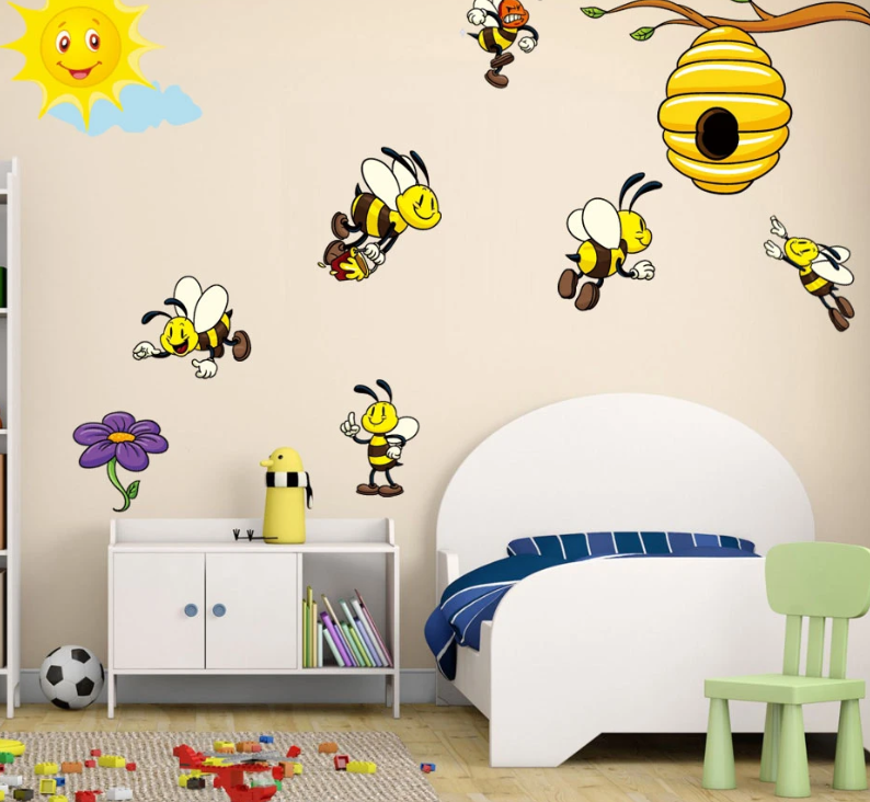 Flying Bees and Hive Wall Stickers - V.I.P Digital Presence