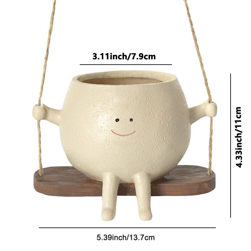 Swing Face Planter Resin Plant Succulent Pots Creative Wall Hanging Head Planter Multifunctional Home Garden Patio Accessories - V.I.P Digital Presence