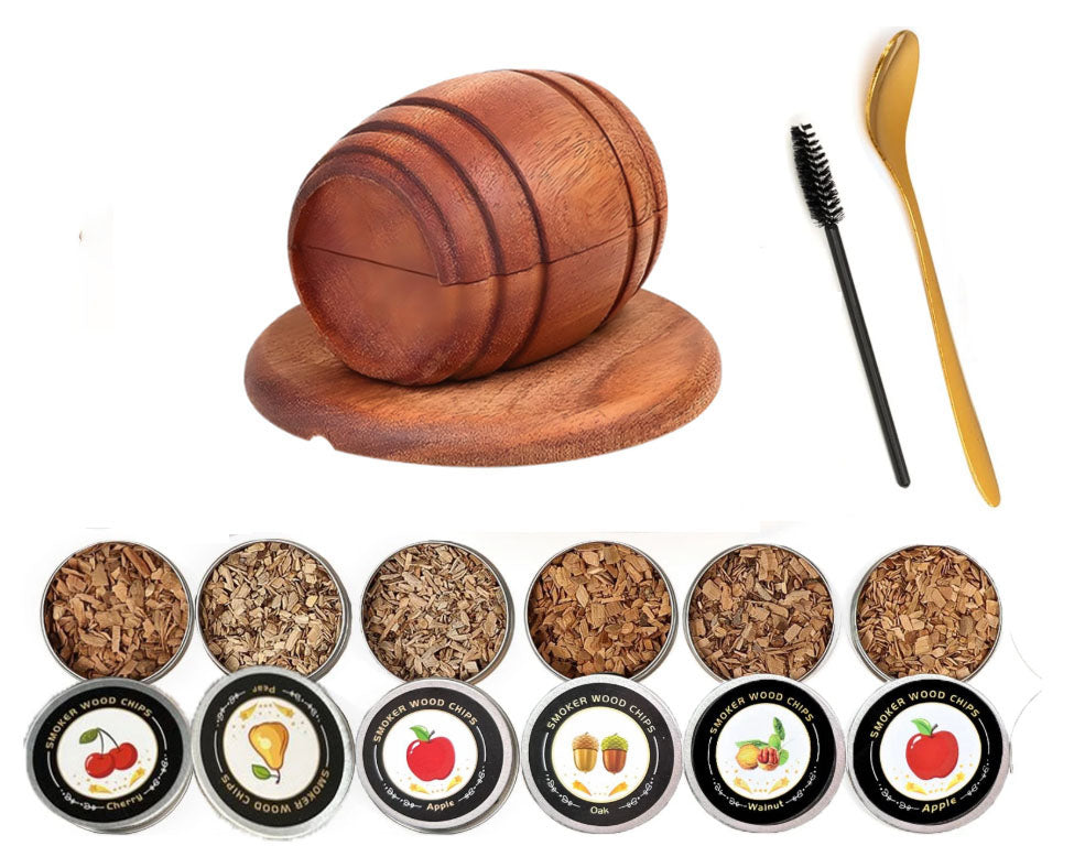New Barrel Cocktail Smoking Kit with Wood Chips 4 Flavors Old Fashioned Drink Smoker Infuser for Bar Drinks Kitchen - V.I.P Digital Presence