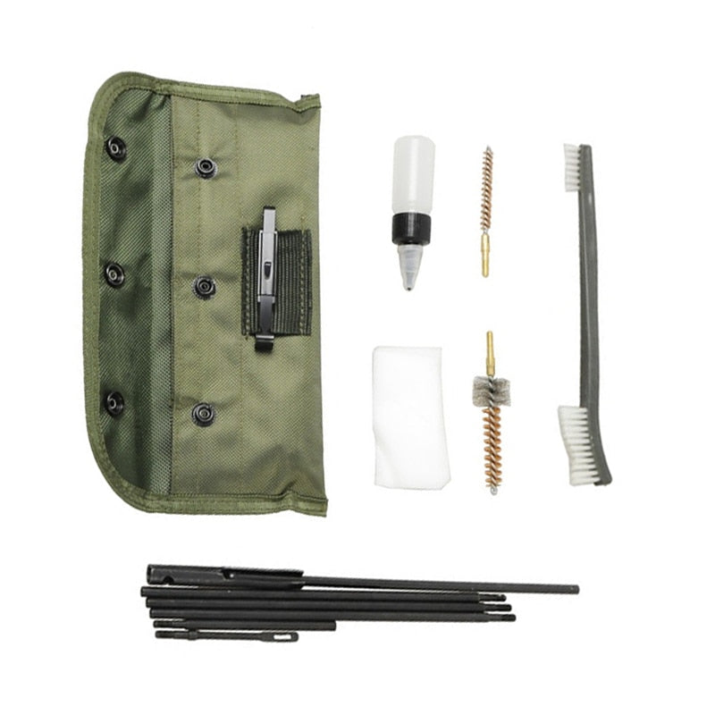Airsoft M4 M16 Rifle Gun Cleaning Kit 10 Pieces .22 .30cal 5.56mm Brushes Set Clean Rod Convenient Nylon Case Hunting Accessory - V.I.P Digital Presence
