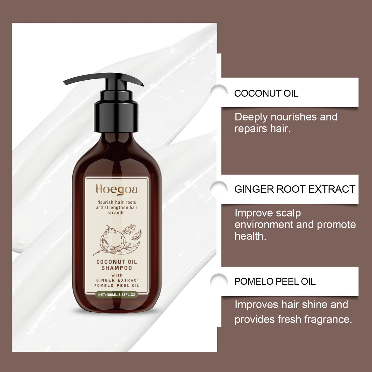 Coconut Oil Shampoo Scalp Cleansing Care Soft Shine Nourishing Hair Follicle Shampoo - V.I.P Digital Presence