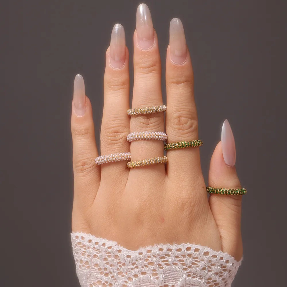 Zircon Light Luxury Ring Stainless Steel PVD Plated Finger Ring Jewelry - V.I.P Digital Presence