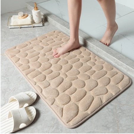 Cobblestone Embossed Bathroom Bath Mat Non-slip Carpets In Wash Basin Bathtub Side Floor Rug Shower Room Doormat Memory Foam Pad - V.I.P Digital Presence