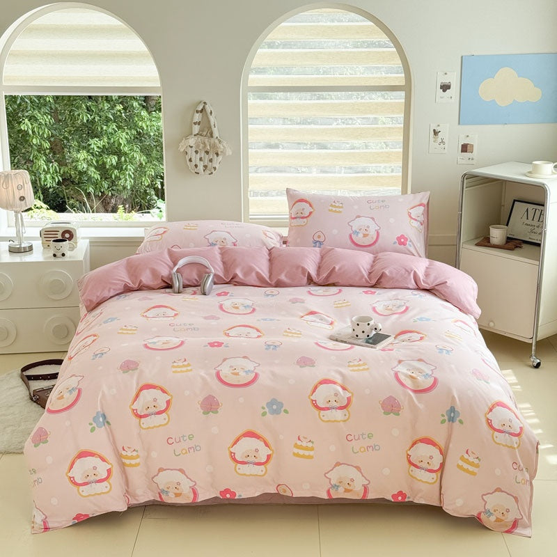 Cartoon Four-Piece Set Fresh Autumn and Winter Single Student Dormitory Bedding Sheet Three-Piece Set Single Quilt Cover - V.I.P Digital Presence